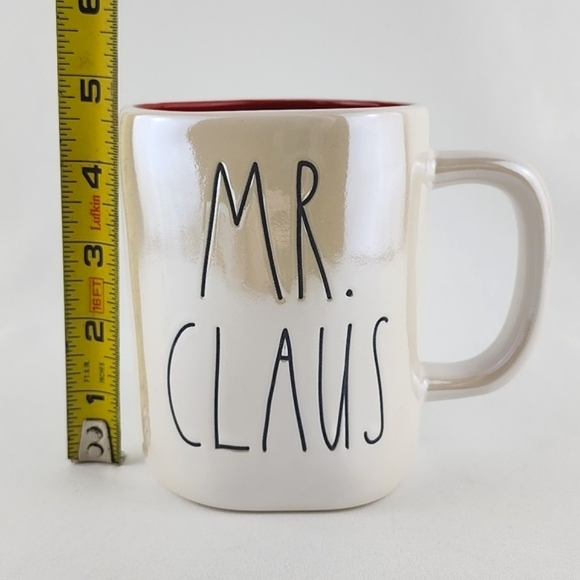 Rae Dunn Artisan White Irridescent Mug  Large Letters MR. CLAUSE Red Interior - Picture 11 of 11
